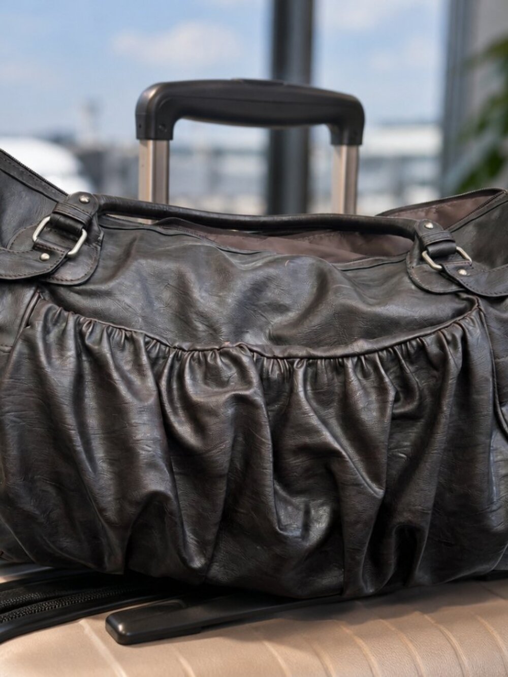 Faux Leather Soft Luggage Bag